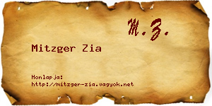 Mitzger Zia névjegykártya